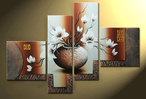 lot 96 image: Elegant Flowers Paintings for Wall Decor Floral Oil Paintings on Canvas Art XL B