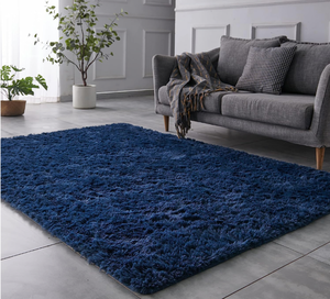 lot 16 image: Brand New Tabayon 8 x 10 Feet Navy Blue Plush Shaggy Throw Carpet B