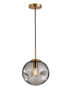 lot 23 image: 3 Brand New Glass Spherical Pendant Lights 9.8 Grey B