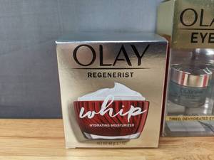 lot 18F image: Brand New Olay Face Products - Regenerist Whip Hydrating Moisturizer, Regenerist Collagen Peptide 24 MAX Hydrating Moisturizer, Deep Hydrating Eye Gel $83.58 Retail O
