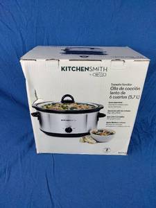 lot 61 image: New Kitchen Smith 6 Quart Stainless Steel Slow Cooker