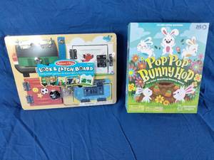 lot 134 image: New Lock & Latch Board and Pop Pop Bunny Hop