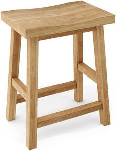 lot 108 image: Threshold Natural Wood Halifax 24 Saddle Seat Counter Stool