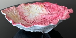 lot 33 image: Vintage Zanardello Italy Bowl- Cabbage Majelica