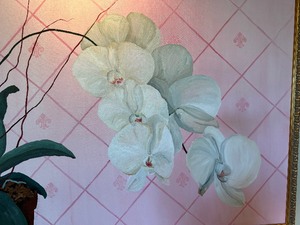 lot 43 image: Very Large Framed Original Orchid Painting