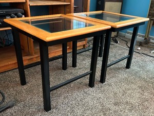 lot 37A image: Two Glass Top End Tables
