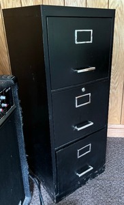 lot 154A image: Three Drawer Metal File Cabinet