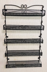 lot 130 image: Five Shelf Decorative Wall Mounted Spice Rack