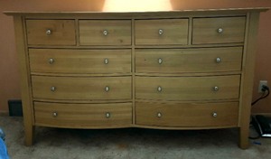 lot 110 image: Vintage Wooden 10 Drawer Dresser