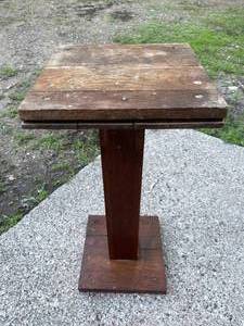 lot 189 image: Vintage Wooden Hand Made Pedestal Plant Stand