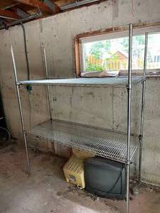 lot 215A image: Two Shelf Metal Garage Storage