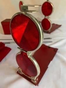 lot 225 image: Three Vintage Flare Stands in Original Metal Case