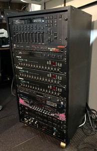lot 4 image: Music Recording Electronics including KMX-16 Midi Patch, Yamaha DMP11, Studio 64 XTC Op Code and More