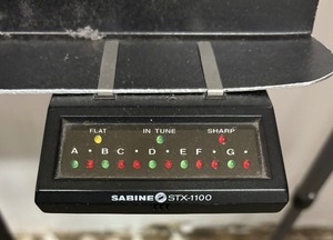 lot 162 image: Manhasset Adjustable Height Music Stand with Sabine STX-1100 Chromatic Auto Tuner