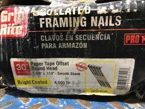 lot 59 image: GRIP RITE COLLATED FRAMING NAILS