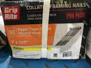 lot 83 image: GRIP RITE COLLATED FRAMING NAILS