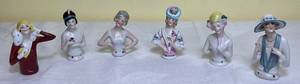 lot 25 image: Antique Porcelain Half Doll Pin Cushion Tops from Germany LOT 2 -3 H