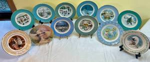 lot 65 image: Avon Products Plate Collection - Christmas Plate Series (1973-1980), The Four Seasons Summers Soft Whisper Presidents Club Sales Award, Betsy Ross, Tenderness and Gentle Moments