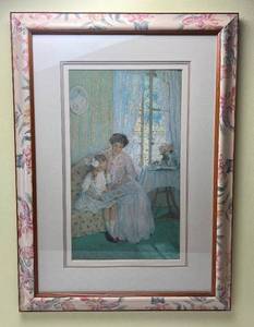 lot 109 image: Emanuel Phillips Fox  The Lesson Print