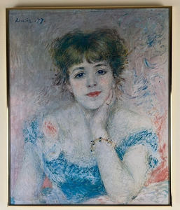 lot 117 image: Pierre Auguste Renior Printed Poster Jeanne Samary in a Low Necked Dress 18.5 W x 22.5 H