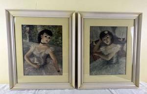 lot 120 image: Vintage Pair of Ballerina Prints by Cherry Jeffe Huldah