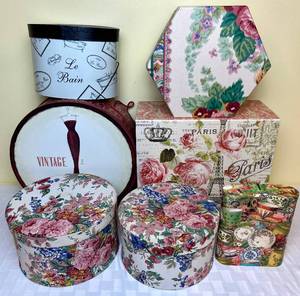 lot 94 image: Collection of Hat and Decorative Storage Boxes