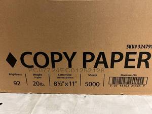 lot 75 image: 5000 Sheets of 8.5 x 11 Copy Paper