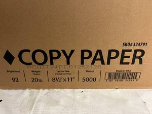 lot 76 image: 5000 Sheets of 8.5 x 11 Copy Paper