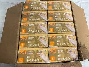 lot 90 image: 10 x 100ct Boxes of Vinyl Gloves - Large