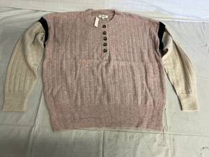 lot 147 image: Madewell Striped Bowden Henley Sweater - Medium