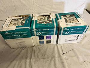 lot 173 image: 3 Boxes of Mohawk Forever Style Porcelain Floor & Wall Tile
