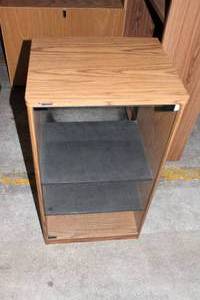 lot 23 image: Wooden Stereo Cabinet with Glass Decor