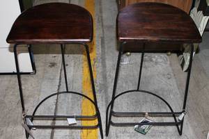 lot 26 image: Wood and Metal Bar Stools