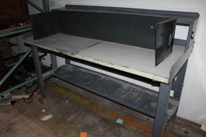 lot 21B-37 image: Metal and Wood Workshop Desk