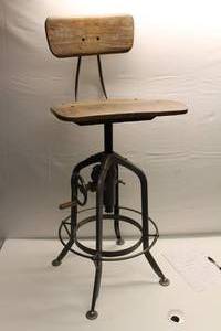 lot 1A-45 image: Metal and Wood Pittsburgh Desk Chair