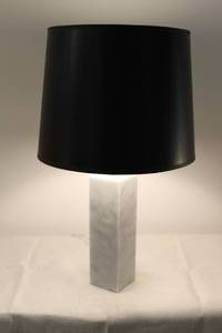 lot 1A-60 image: Table Lamp with Black Shade and Marble Base