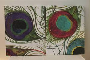 lot 1A-68 image: Wrapped Canvas Peacock Feathers