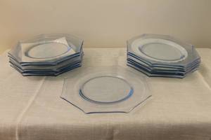 lot 1-85 image: Set of 16 Duncan and Miller Alden Glass Salad Plates
