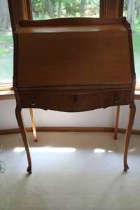lot 1-105 image: Solid Wood Drop Front Secretary Desk