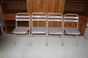 lot 115 image: Set of 4 Durham Premium Heavy-Duty Steel Folding Chairs with Padded Seat
