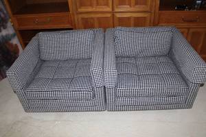 lot 1-116 image: MCM Harry Probber Houndstooth Upholstered Swivel Chairs