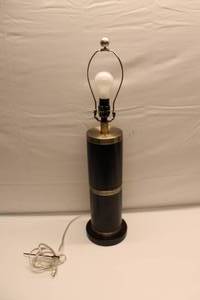 lot 1-133 image: Black Franklin Lamp with Brass Accents