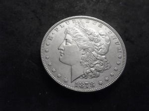 1878  Morgan Silver Dollar 7 Over 8 Tailfeather Strong Version.