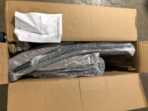 lot 11 image: Garner Grey set of 2 Aluminum and Faux  Outdoor Dining chairs by Noble House   Customer  Returns See Pictures