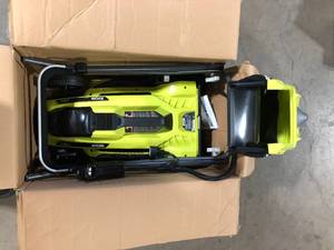 lot 13 image: RYOBI 13 in. 11 Amp Corded Electric Walk Behind Push Mower  Customer  Returns See Pictures