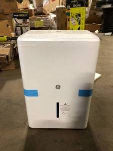 lot 20 image: GE 22 pt. Dehumidifier with Smart Dry for Bedroom, Basement or Damp Rooms up to 1500 sq. ft. in White Customer  Returns See Pictures