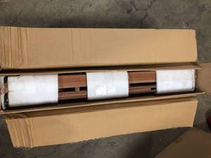 lot 36 image: Outsunny 34.75 in. x 13.25 in. x 8.75 in. Light Brown Composite Raised Garden Bed   Customer  Returns See Pictures