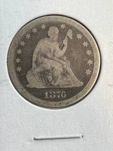 1876-CC US SEATED LIBERTY QUARTER