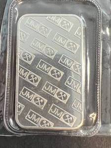 1 TROY OZ .999 FINE SILVER JOHNSON MATTHEY BAR SEALED