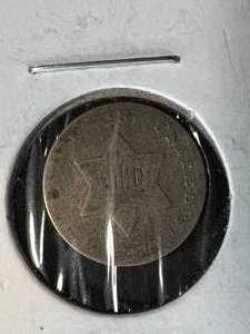 1852 US 3 CENT SILVER